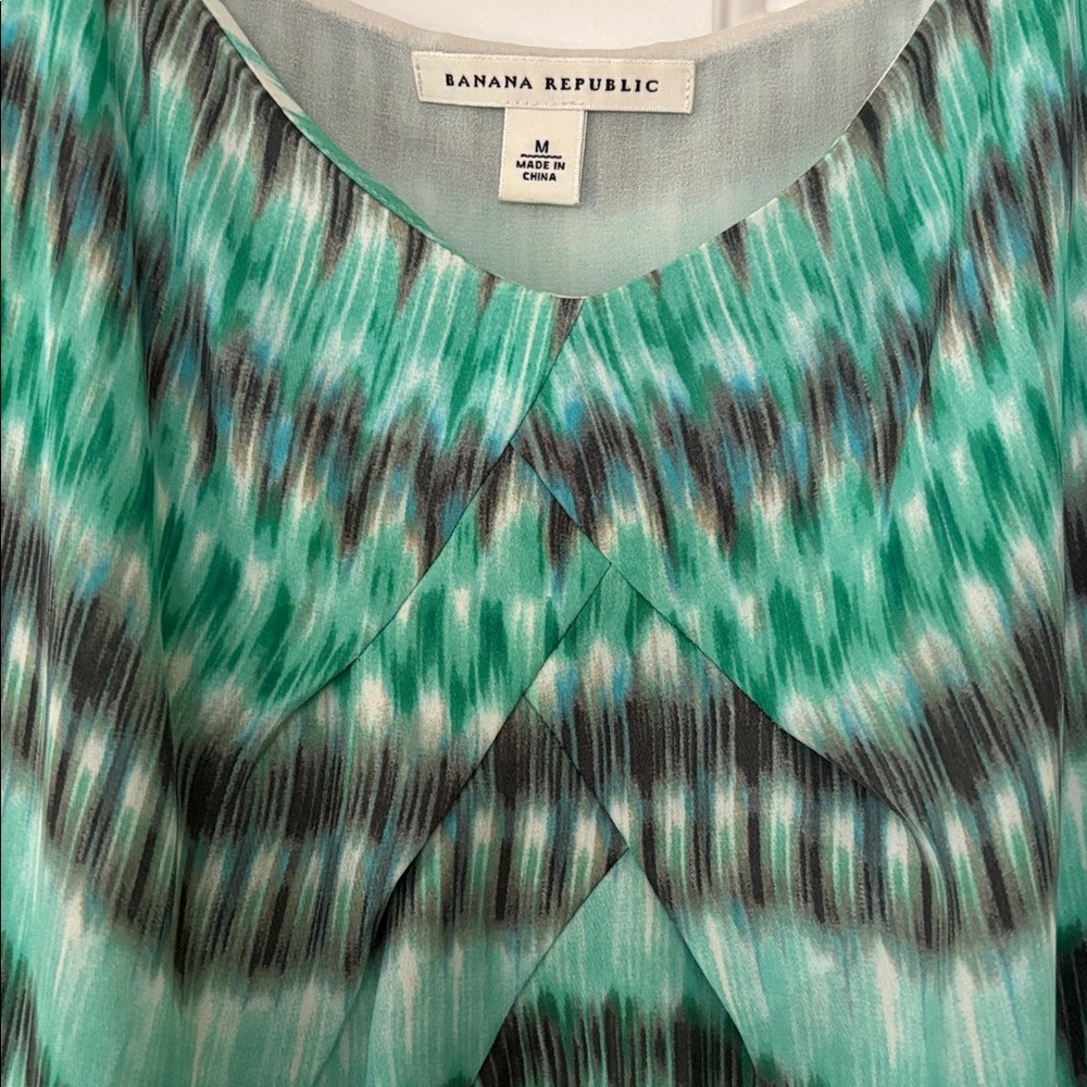 Banana Republic Mint Green Chevron-Print Spaghetti Strap Camisole - Picture 2 of 4